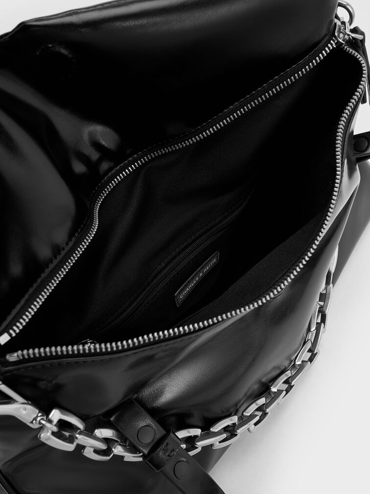 Andromeda Chunky-Chain Trapeze Tote Bag, Noir, hi-res