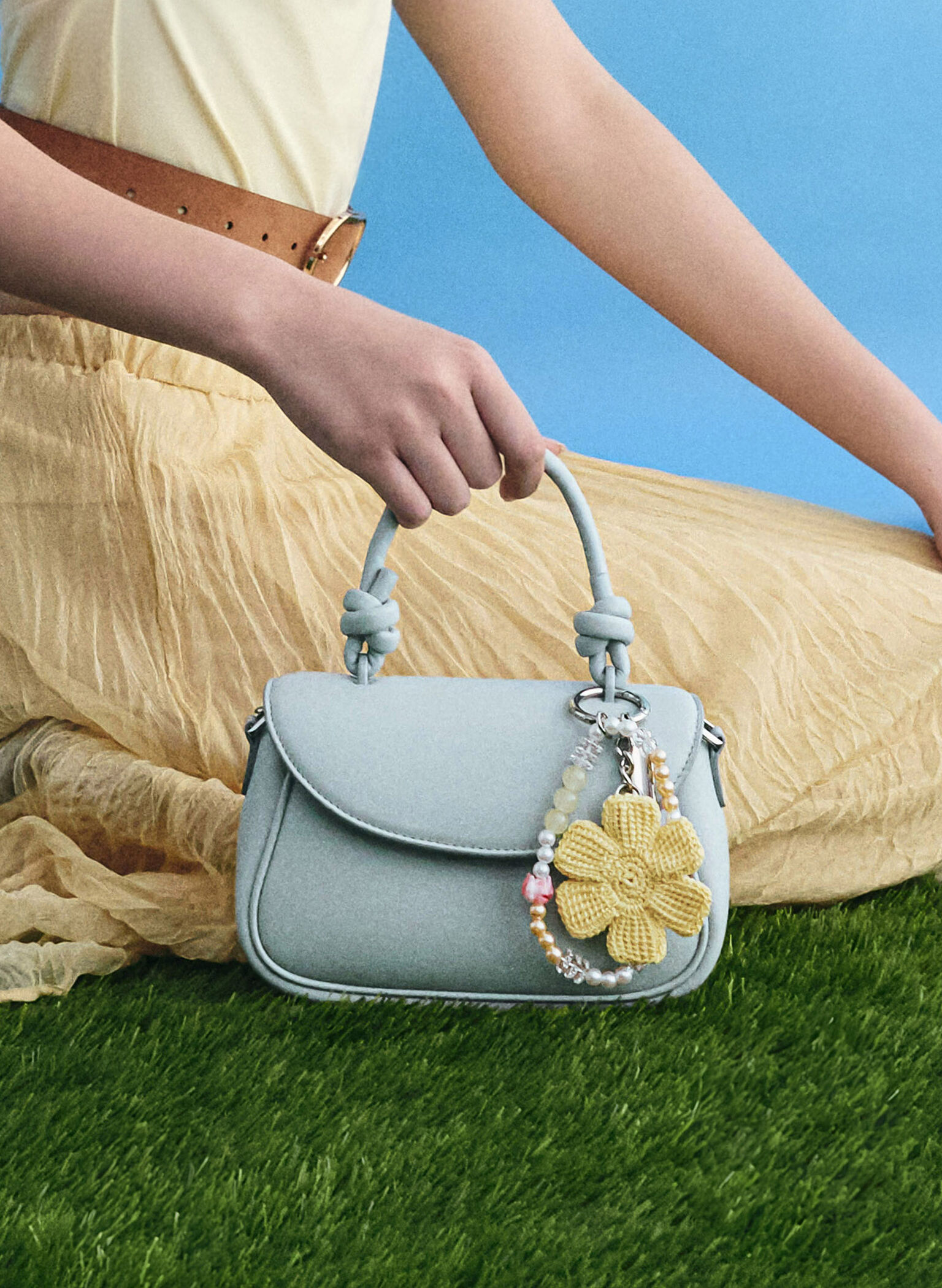 Sammie Knotted-Handle Front-Flap Bag, Sea Salt Blue, hi-res