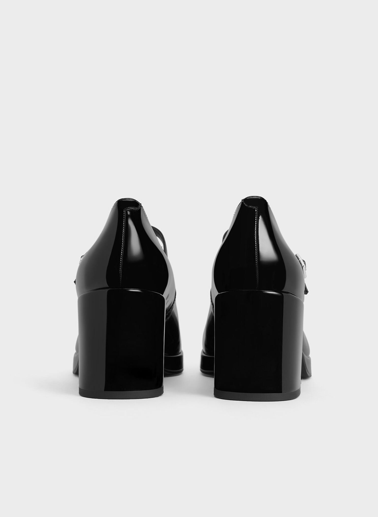 Crystal-Buckle T-Bar Mary Jane Pumps, Black Box, hi-res