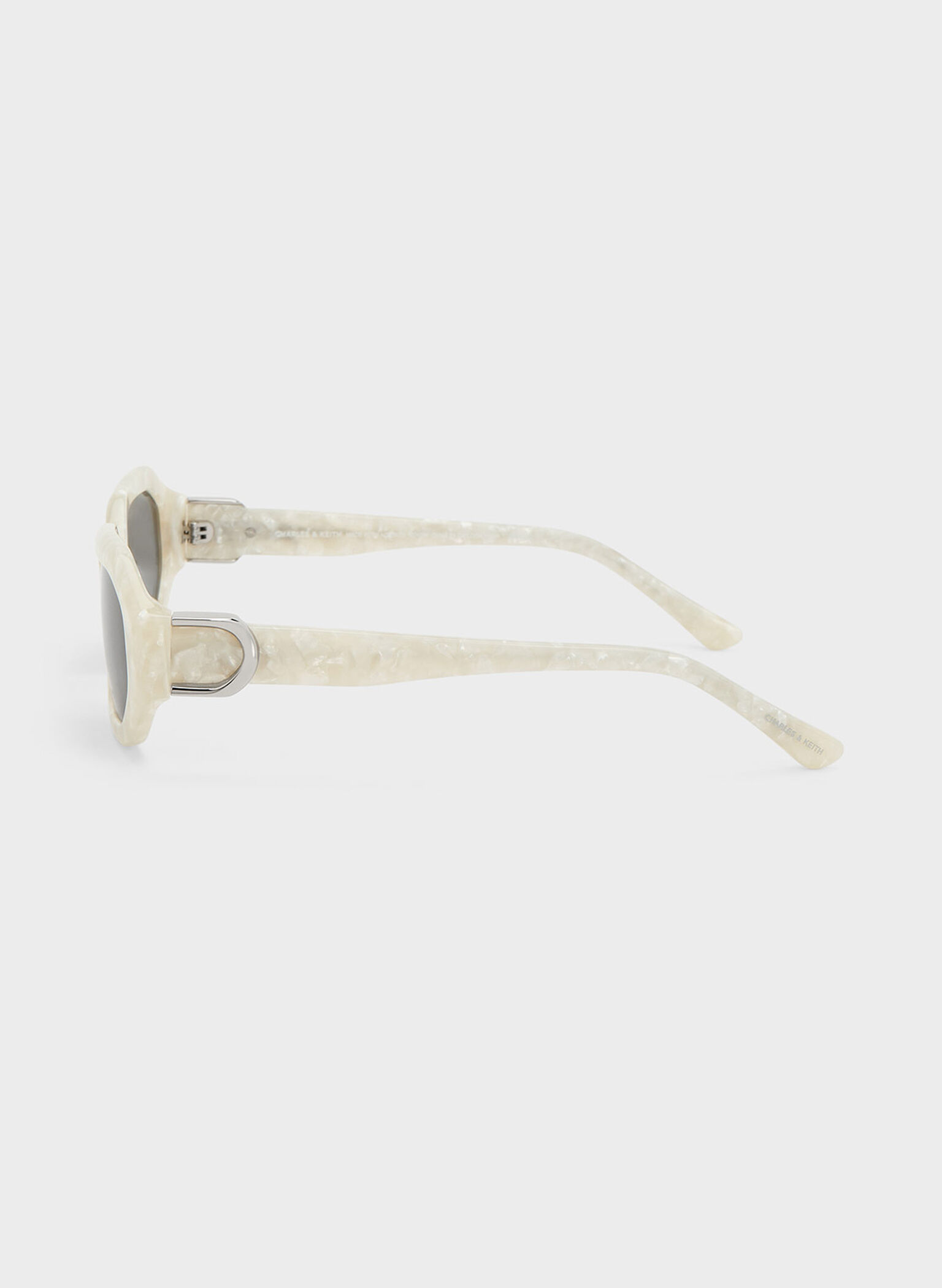 Gabine Recycled Acetate Oval Sunglasses, Pearl, hi-res