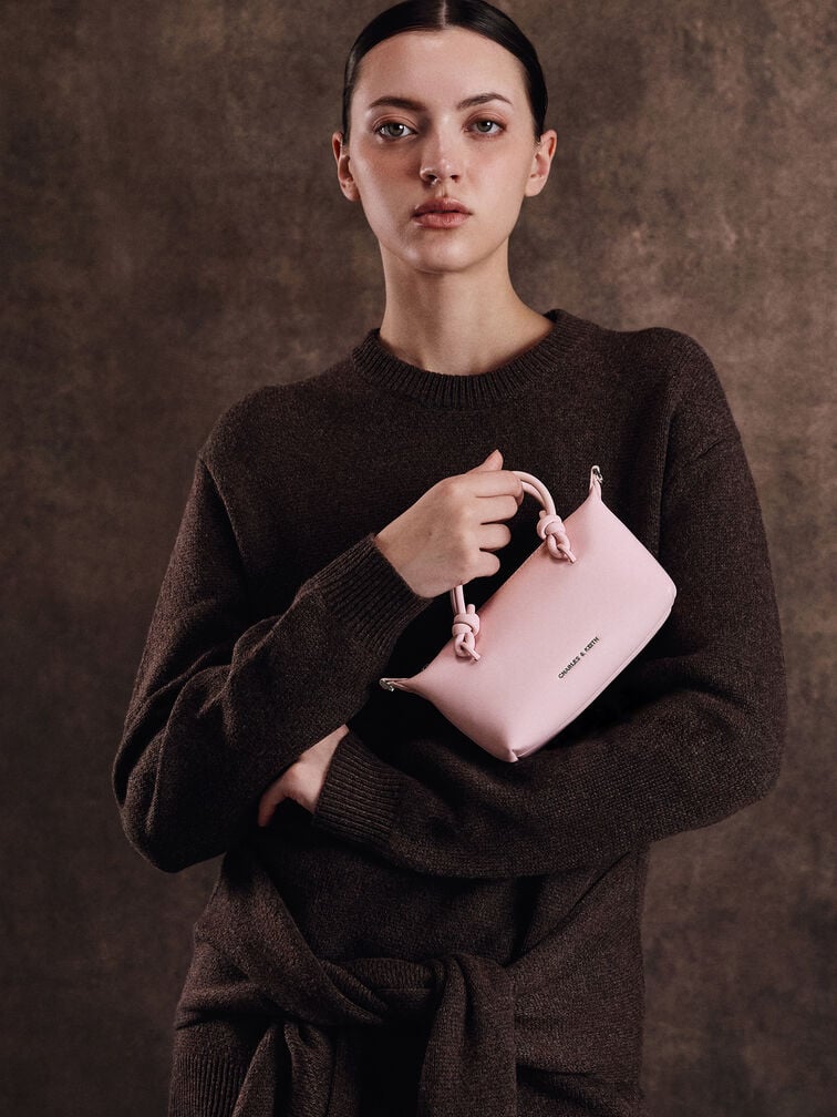 Sammie Knotted-Handle Tote Bag, Cotton Candy Pink, hi-res