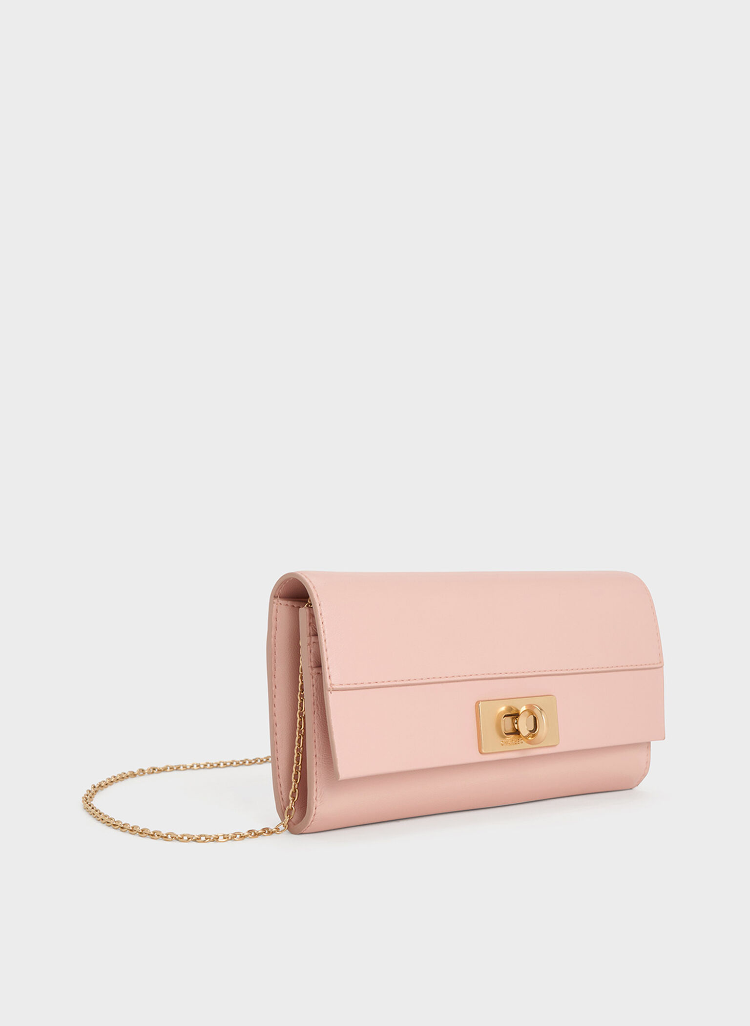 Lennie Chain-Handle Wallet, Light Pink, hi-res