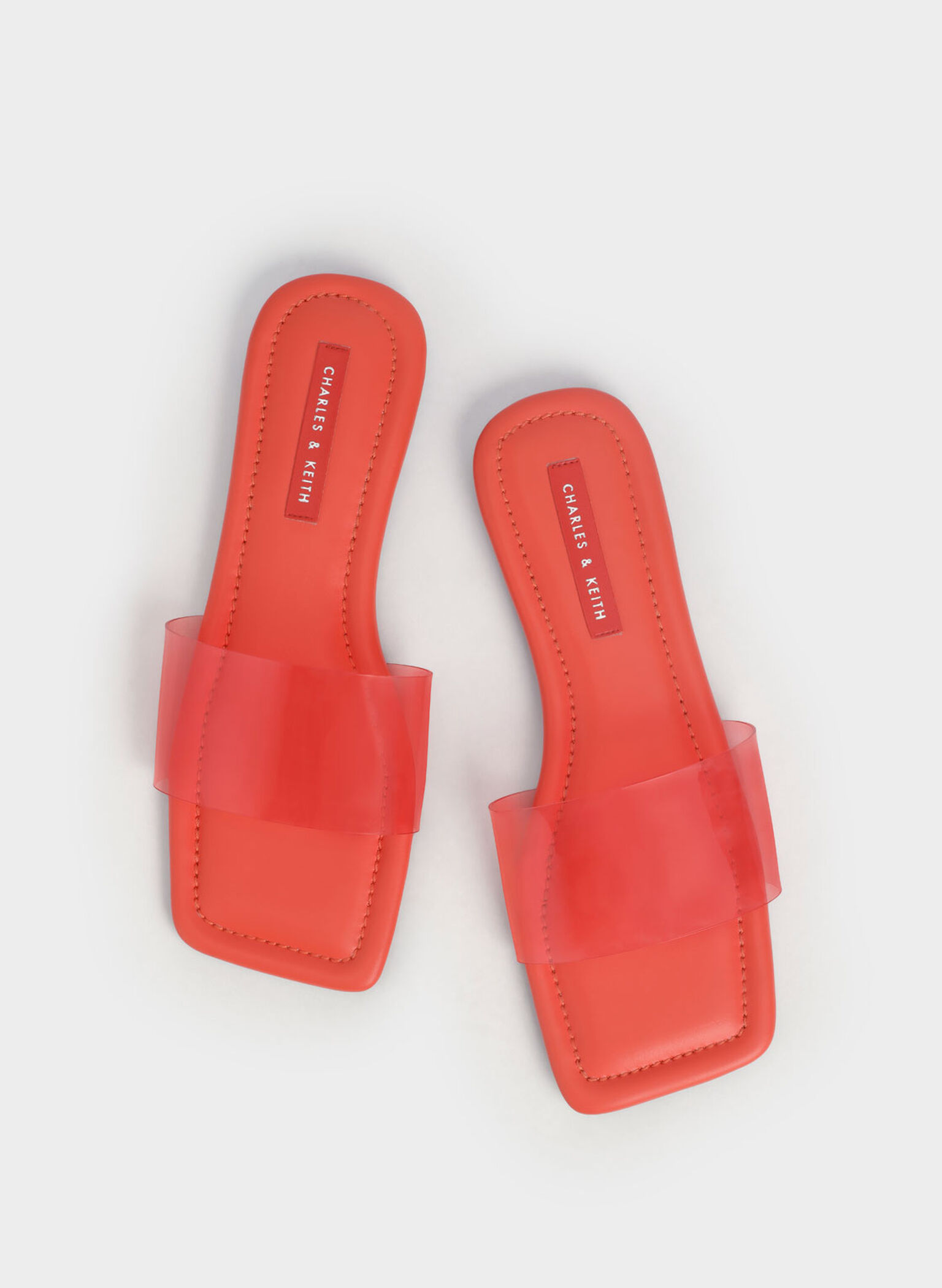 Padded Slide Sandals, Orange, hi-res