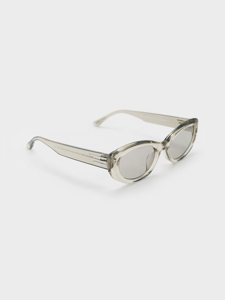 Birdie Recycled Acetate Sunglasses, Minted Grey, hi-res