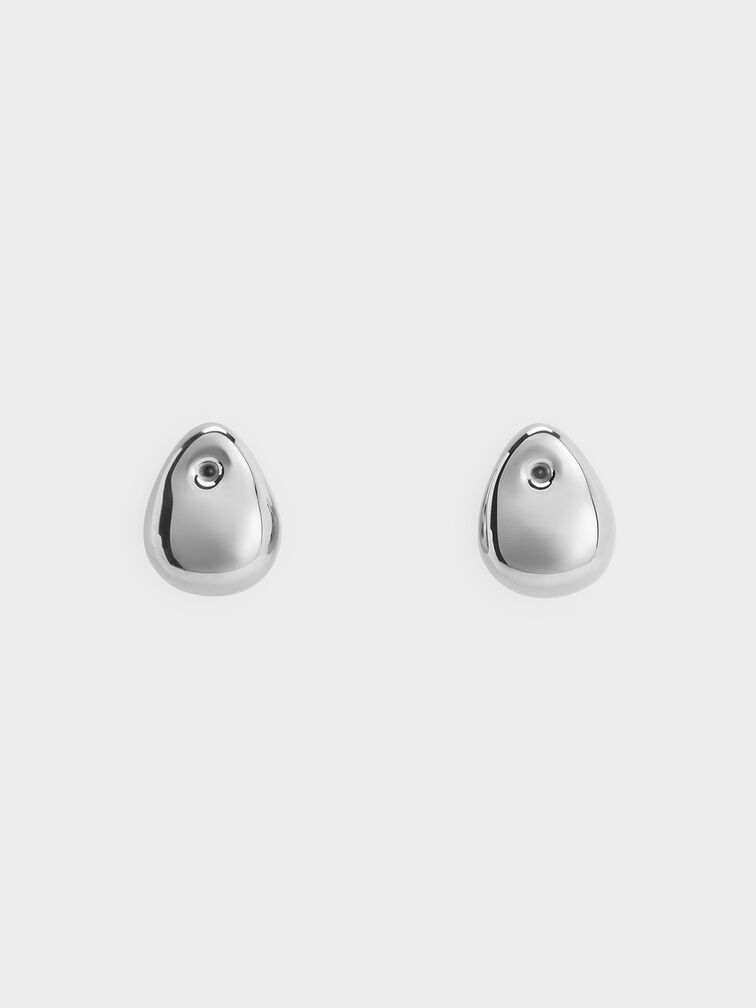Eimear Teardrop Stud Earrings, Silver, hi-res