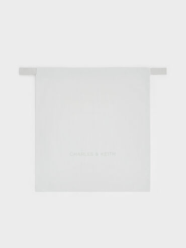 CHARLES & KEITH Recycled Cotton Drawstring Bag, Grey, hi-res