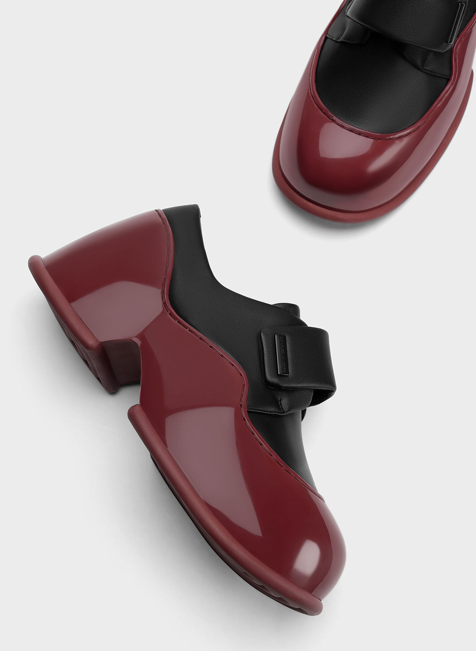 Pixie Patent Two-Tone Platform Loafers, Red, hi-res