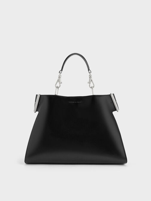 Lexie Side-Buckle Trapeze Shoulder Bag, Noir, hi-res