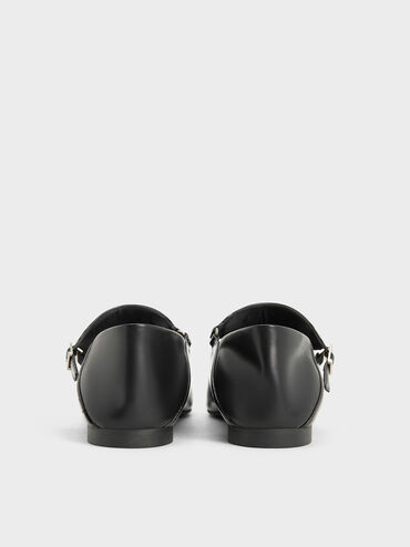 Studded Heart-Embellished Pointed-Toe Mary Janes, Black, hi-res