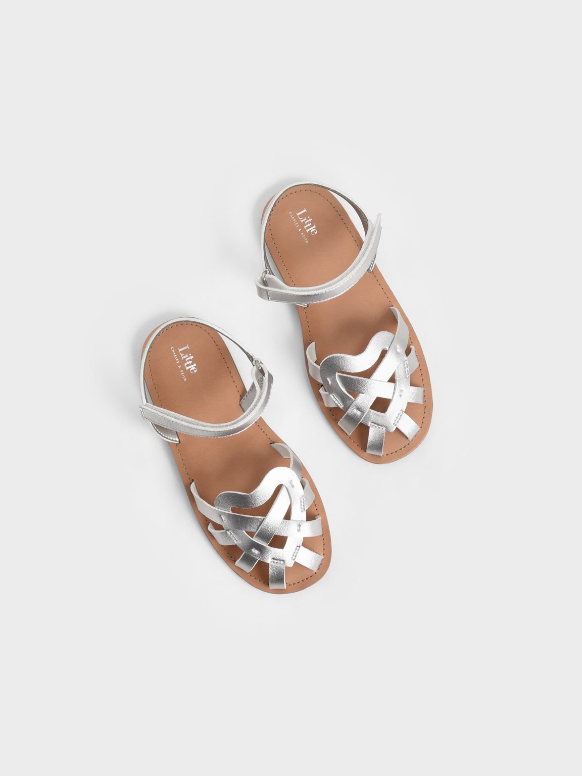 Silver flat sandals with ankle strap hot sale