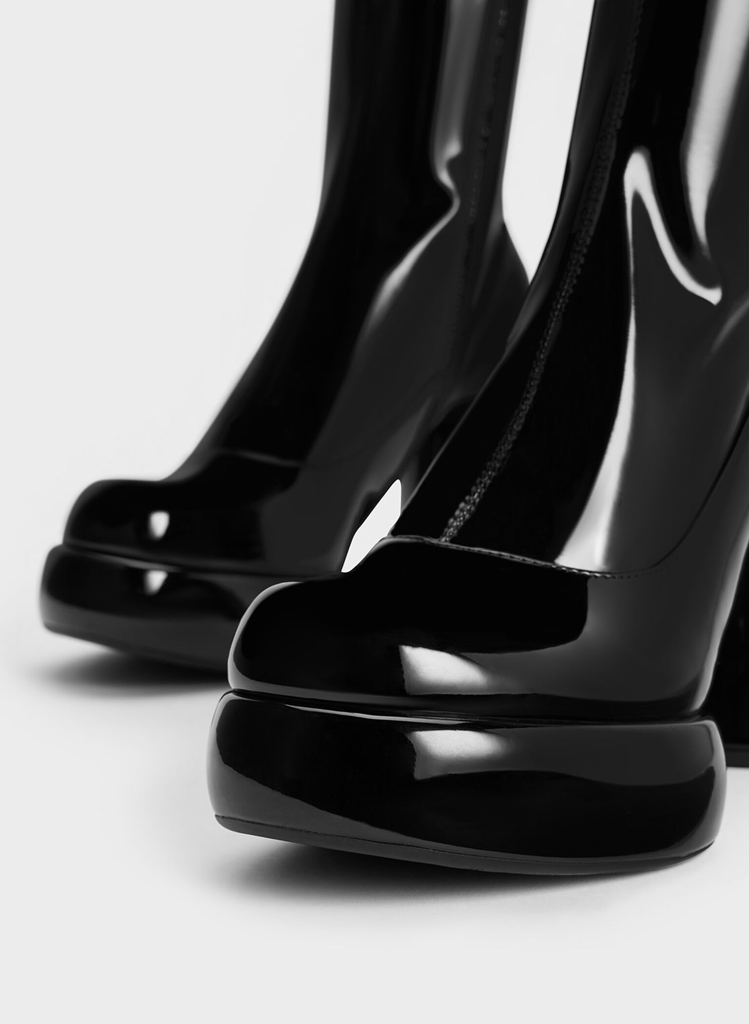 Darcy Patent Platform Ankle Boots, Black Patent, hi-res