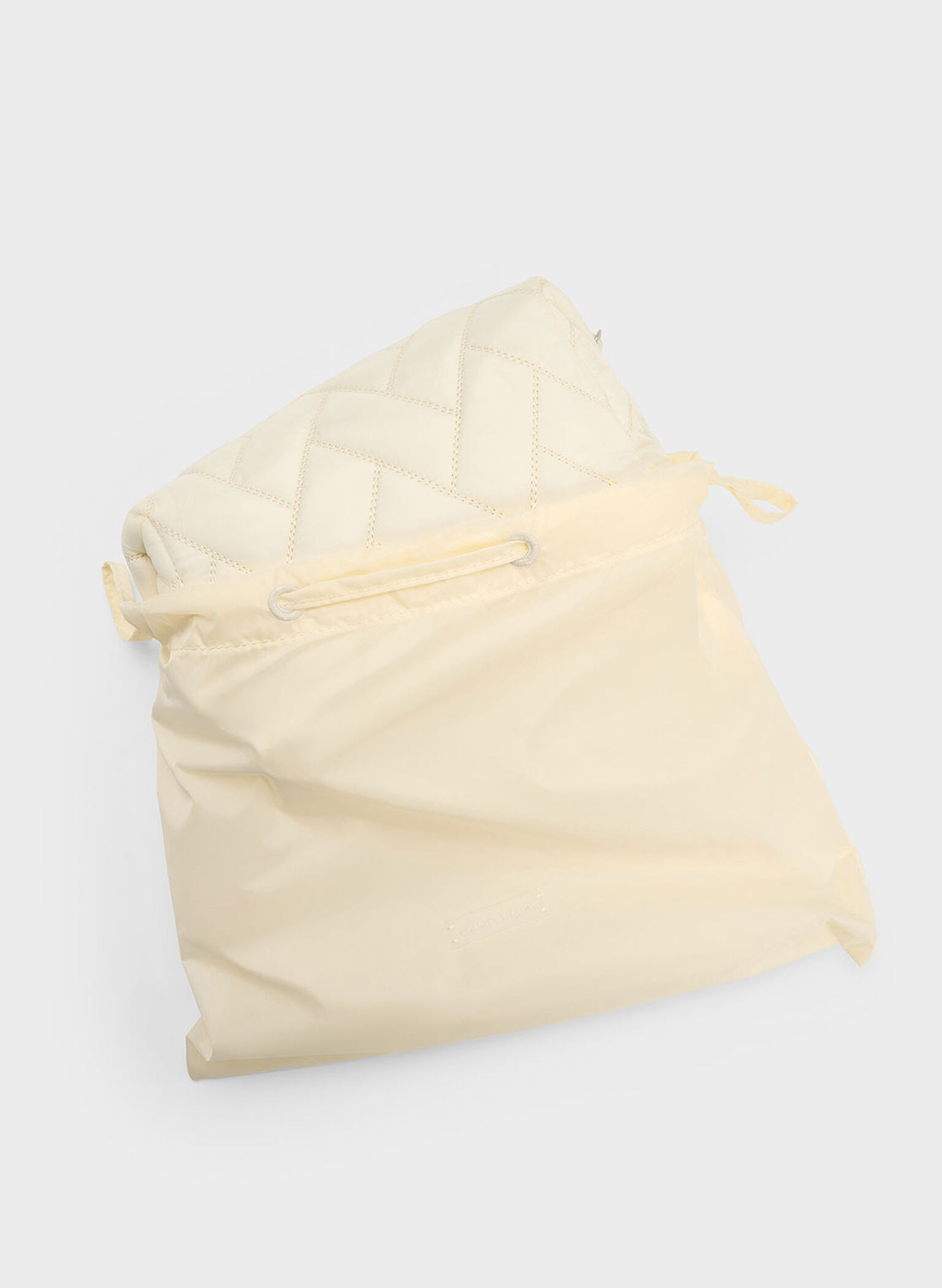 Nylon Chevron Pouch, Cream, hi-res