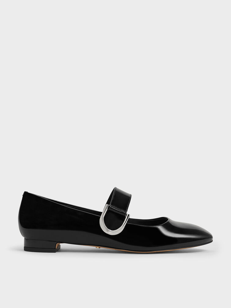 Gabine Leather Mary Janes, Black Box, hi-res