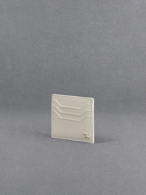 Carli Leather Multi-Slot Card Holder, White, hi-res