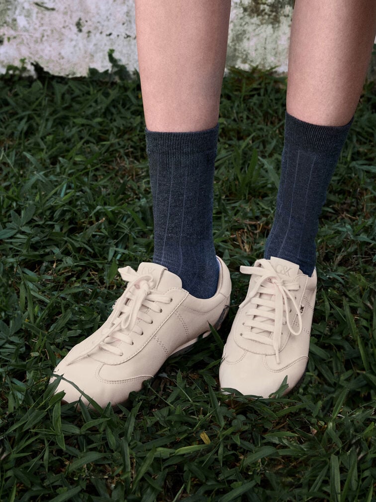 Jace Leather Sneakers, Chalk, hi-res