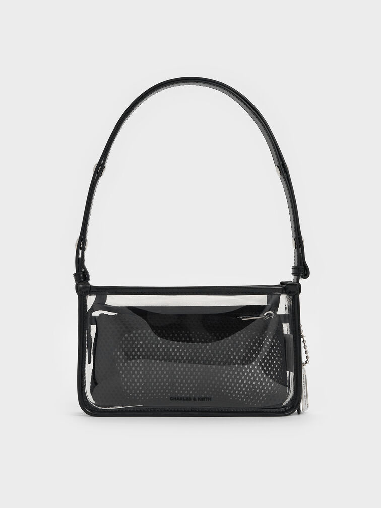 Norah See-Through Mesh Shoulder Bag, Clear, hi-res