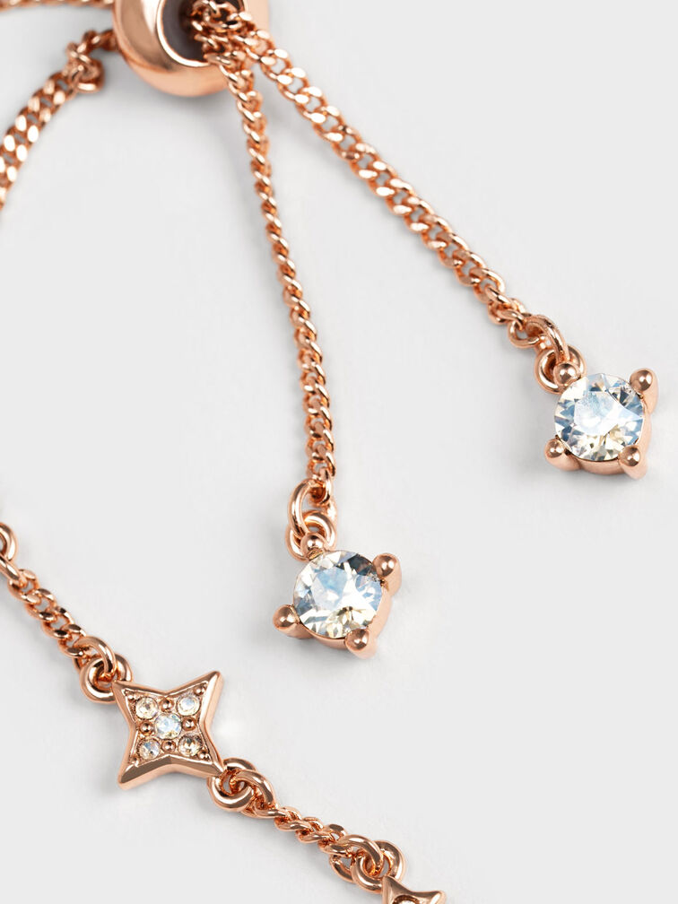 Star Motif Crystal-Embellished Bracelet, Rose Gold, hi-res