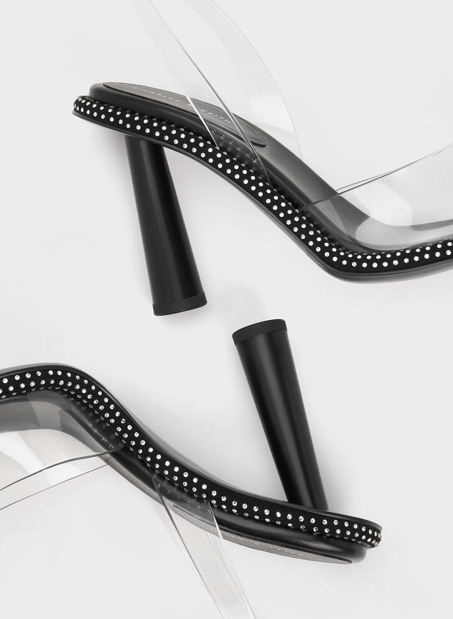 See-Through Crystal-Embellished Slingback Pumps, Clear, hi-res