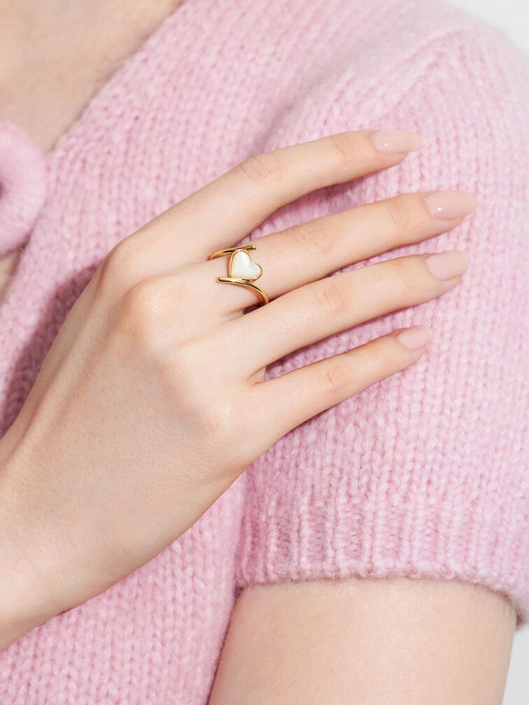 Annalise Heart Stone Ring, Gold, hi-res
