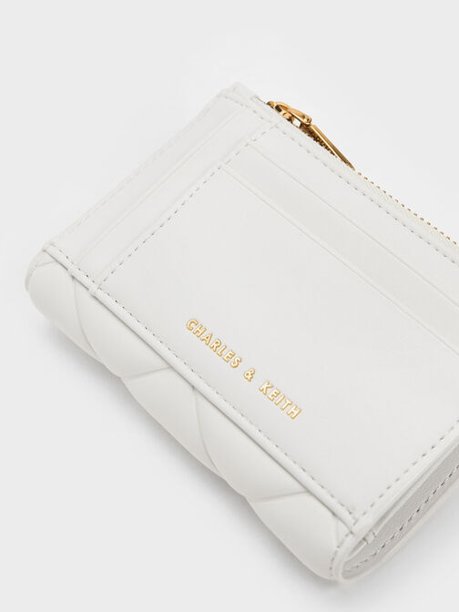 Gemma Quilted Card Holder, White, hi-res