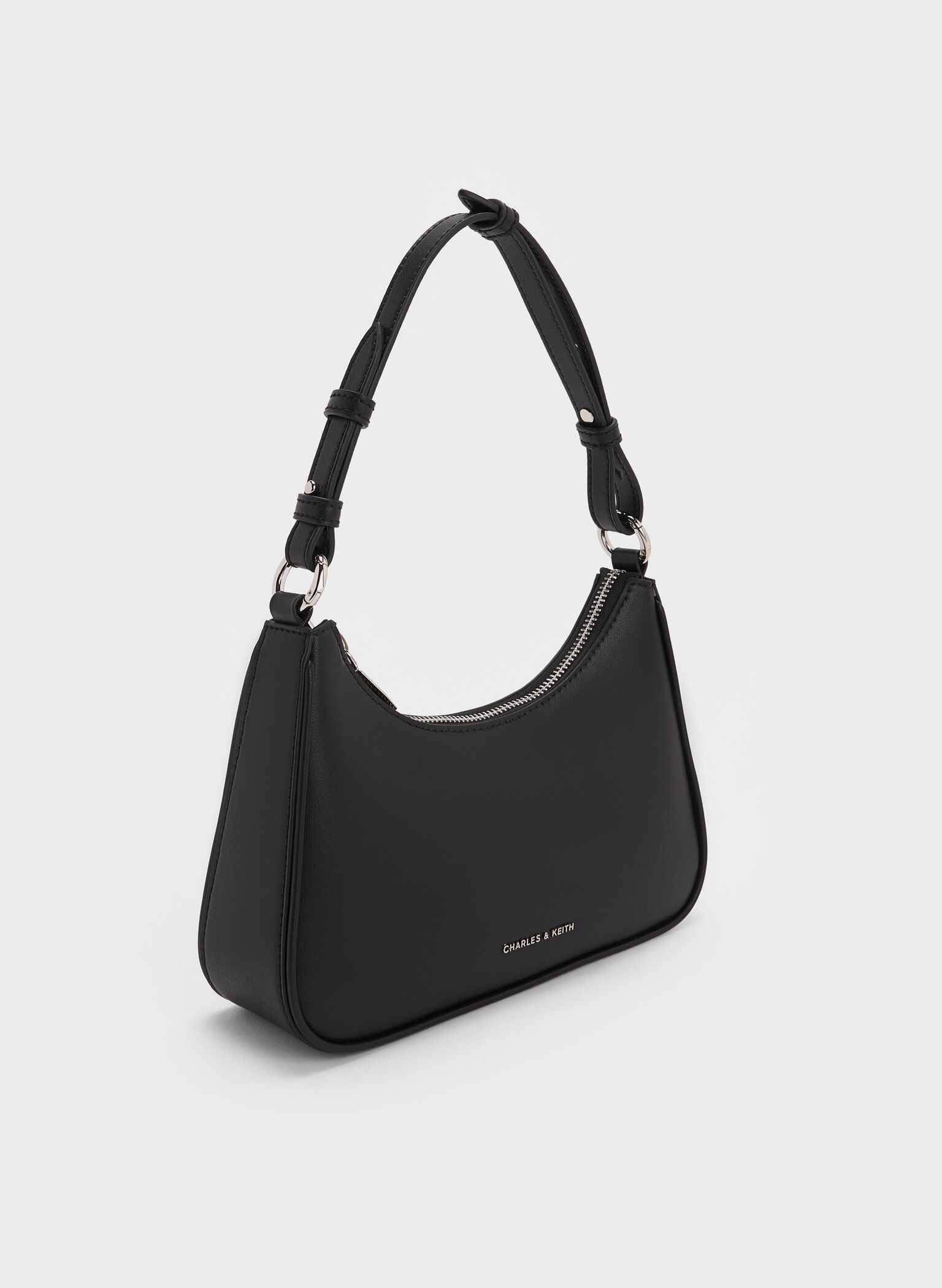 Lane Chain-Link Shoulder Bag, Noir, hi-res