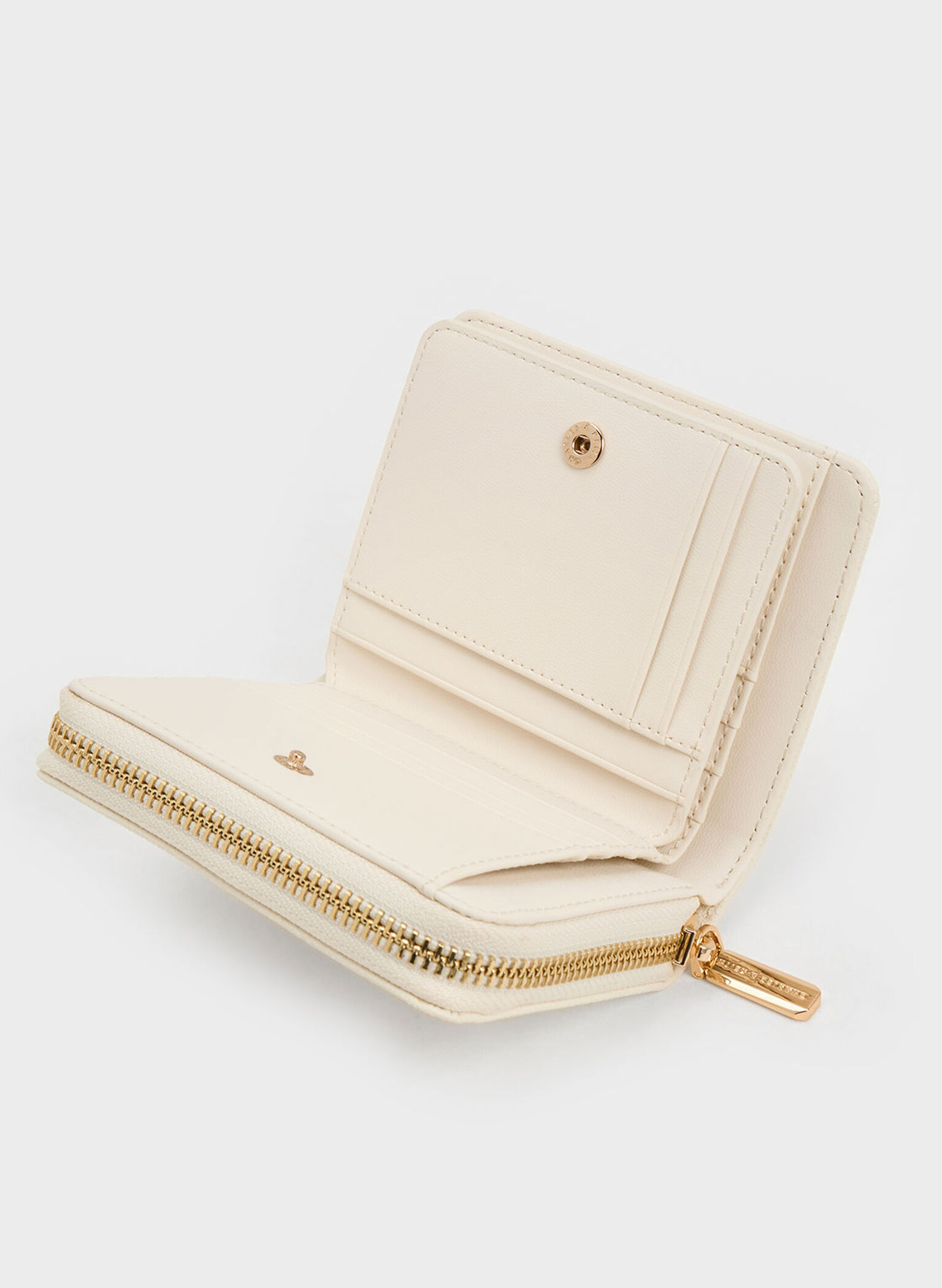 Finley Zip-Around Small Wallet, Cream, hi-res