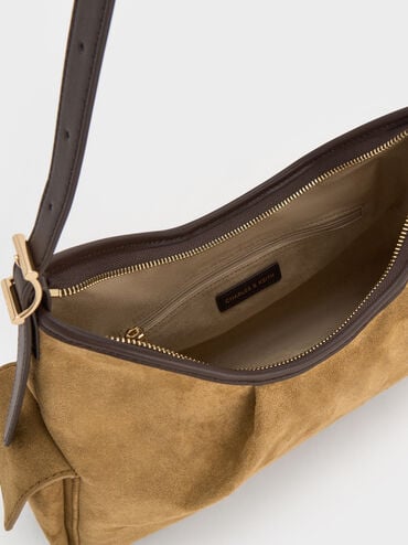 Khai Recycled Suede Side-Pocket Shoulder Bag, Sahara Sand, hi-res