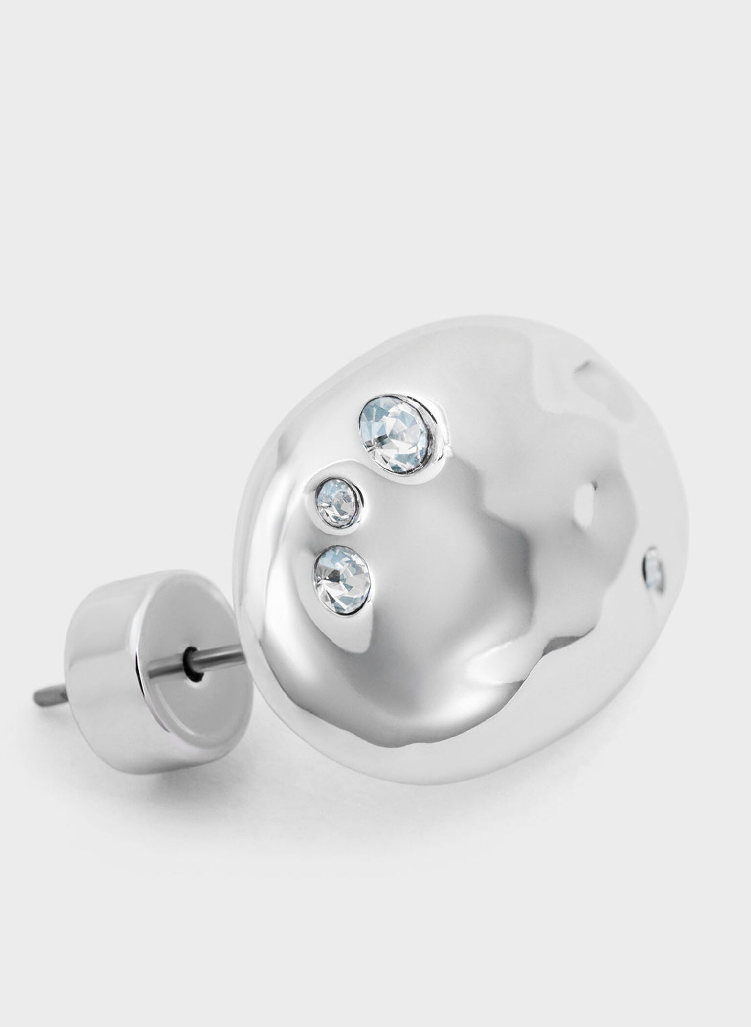 Ottilie Crystal Sculptural Stud Earrings, Silver, hi-res