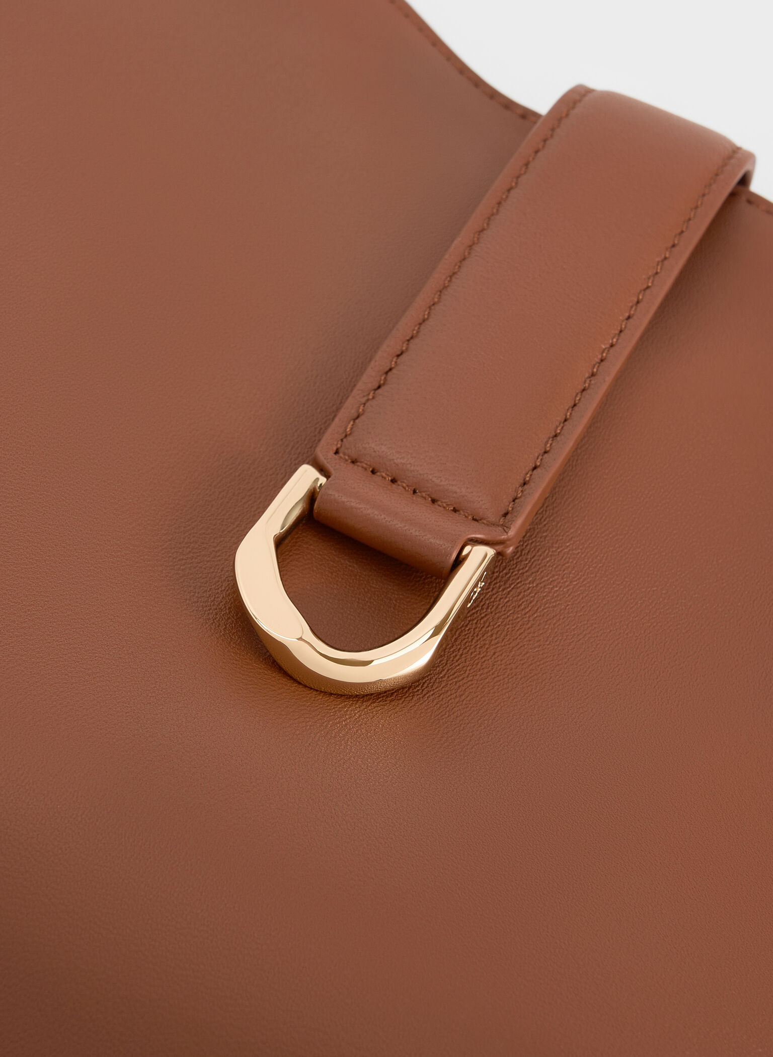 Gabine Leather Belted Hobo Bag, Chocolate, hi-res