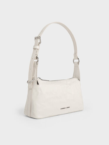 Lark Crinkle-Effect Shoulder Bag, Cream, hi-res