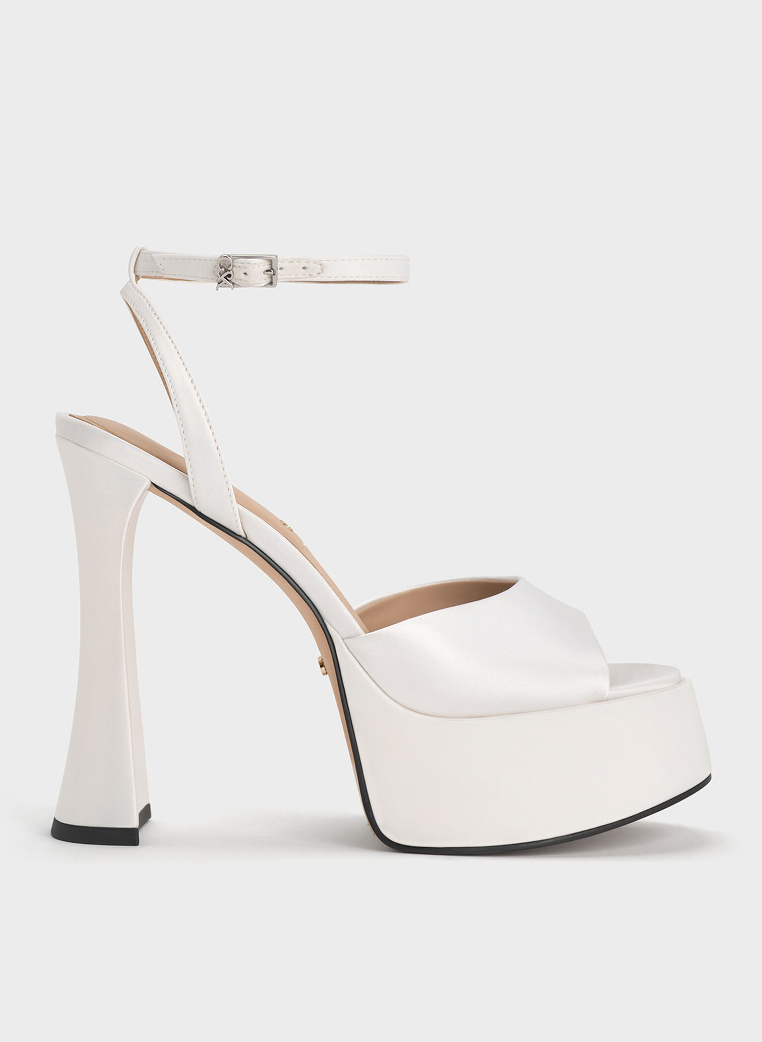 Michelle Recycled Polyester Platform Sandals, White, hi-res