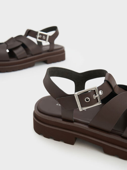 Nell Gladiator Sandals, Dark Brown, hi-res