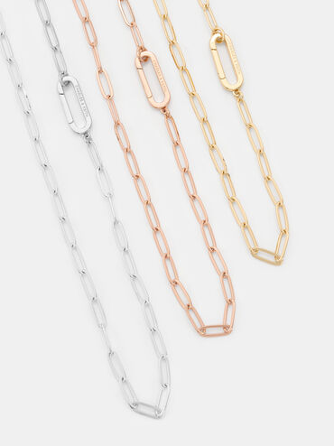 Arleth Chain-Link Pendant Necklace, Gold, hi-res