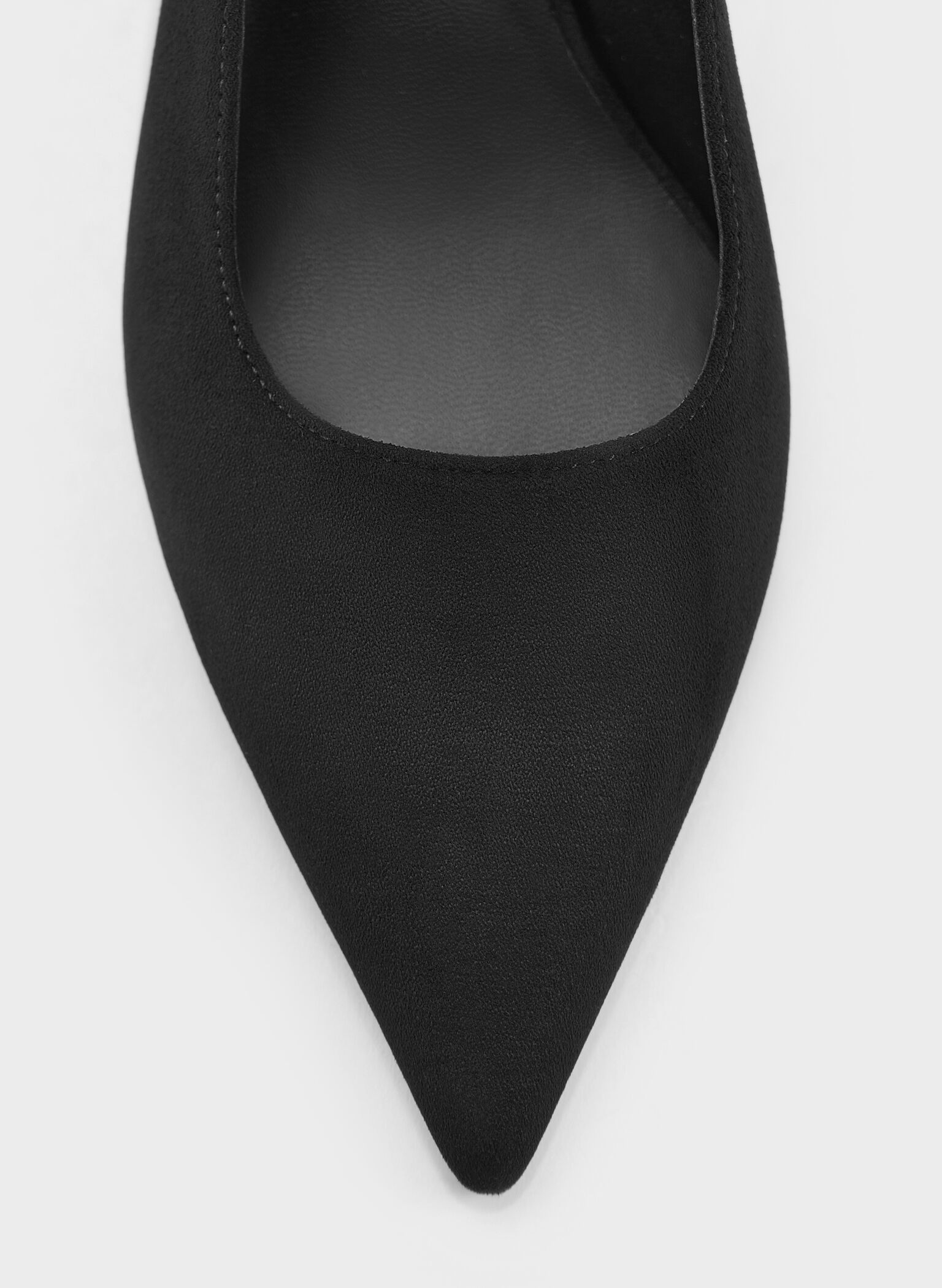 Kaia Faux Suede Pointed-Toe Slingback Pumps, Black Textured, hi-res