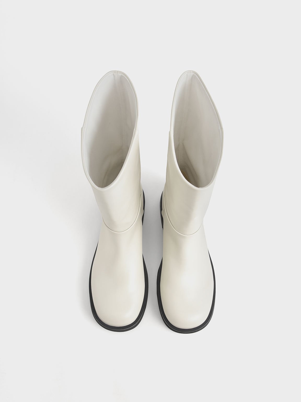 Slip-On Flat Ankle Boots, Chalk, hi-res