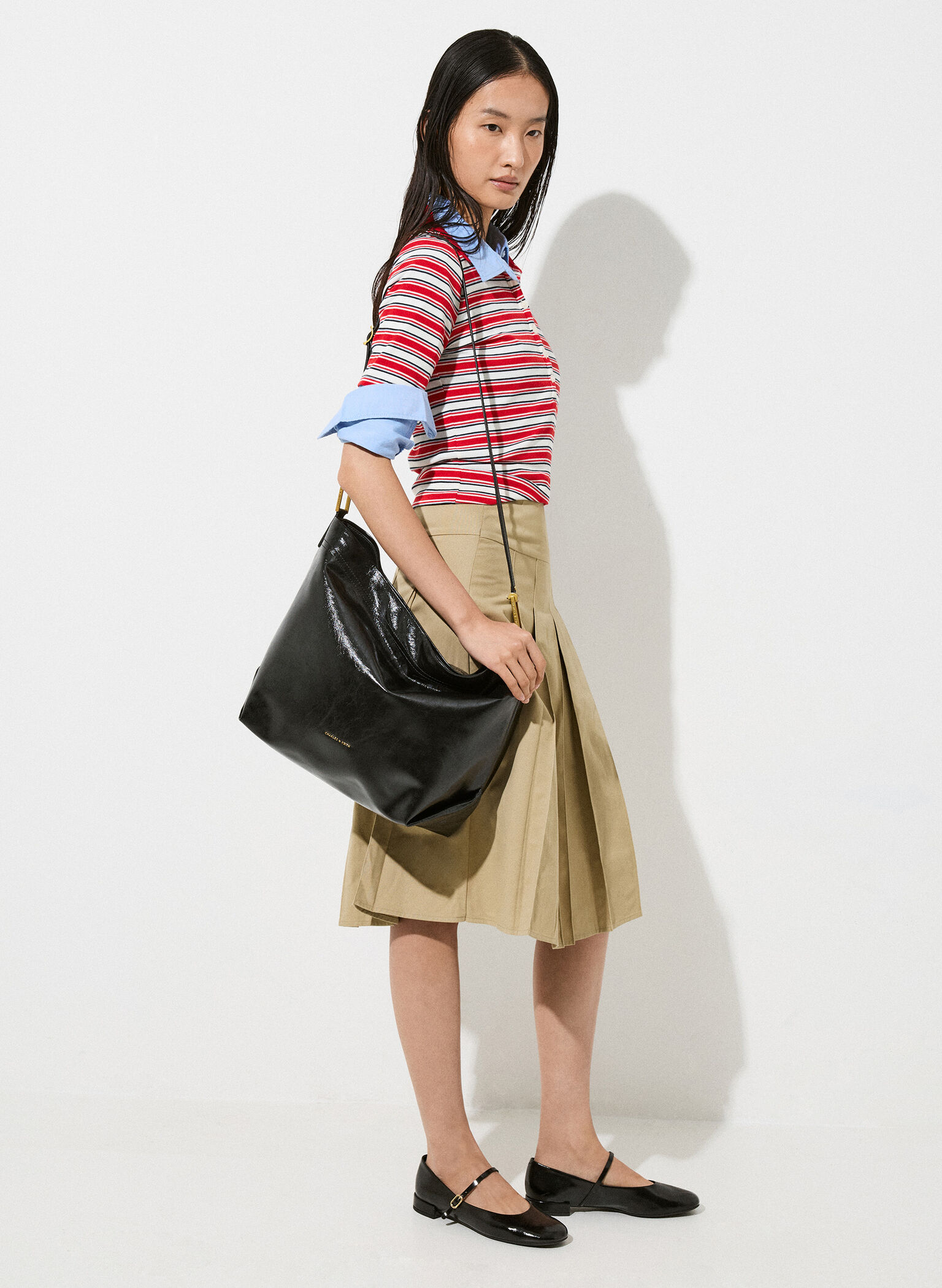Sianna Slouchy Hobo Bag, Black, hi-res