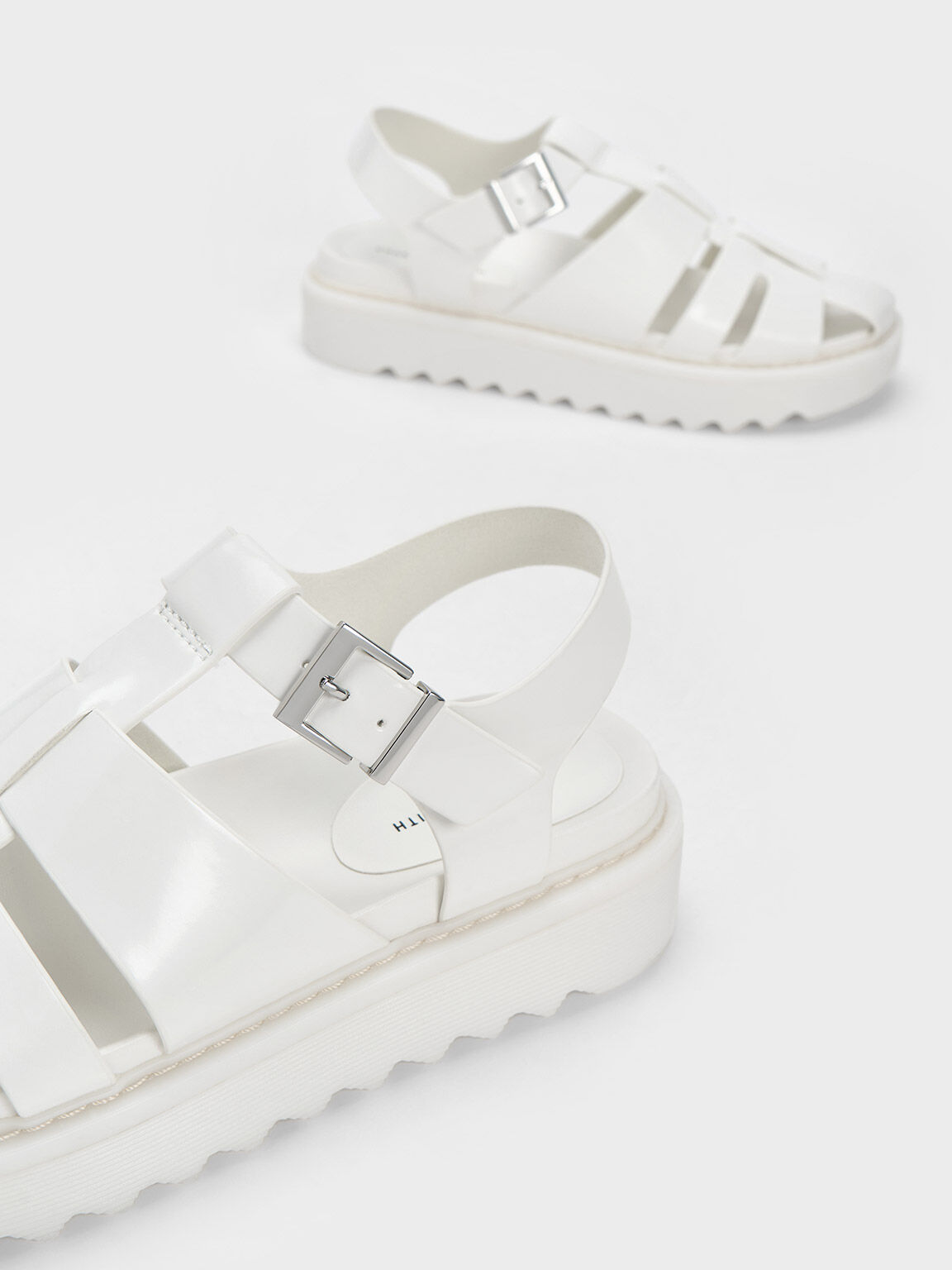 White caged sandals online