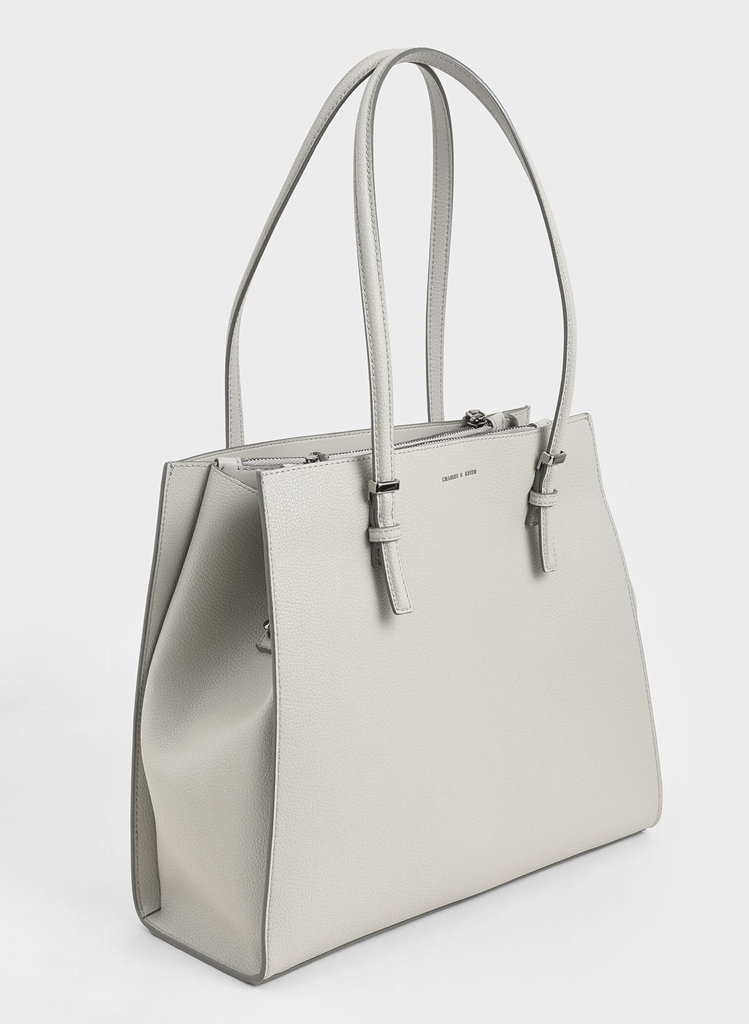 Double Handle Tote Bag, Grey, hi-res