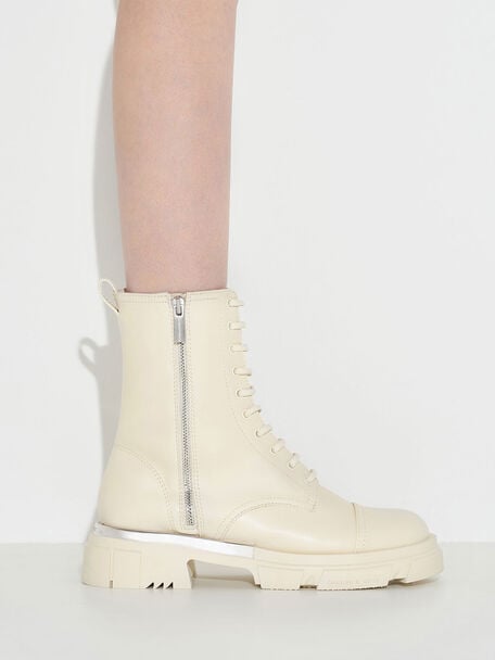 Dakota Lace-Up Boots, Chalk, hi-res