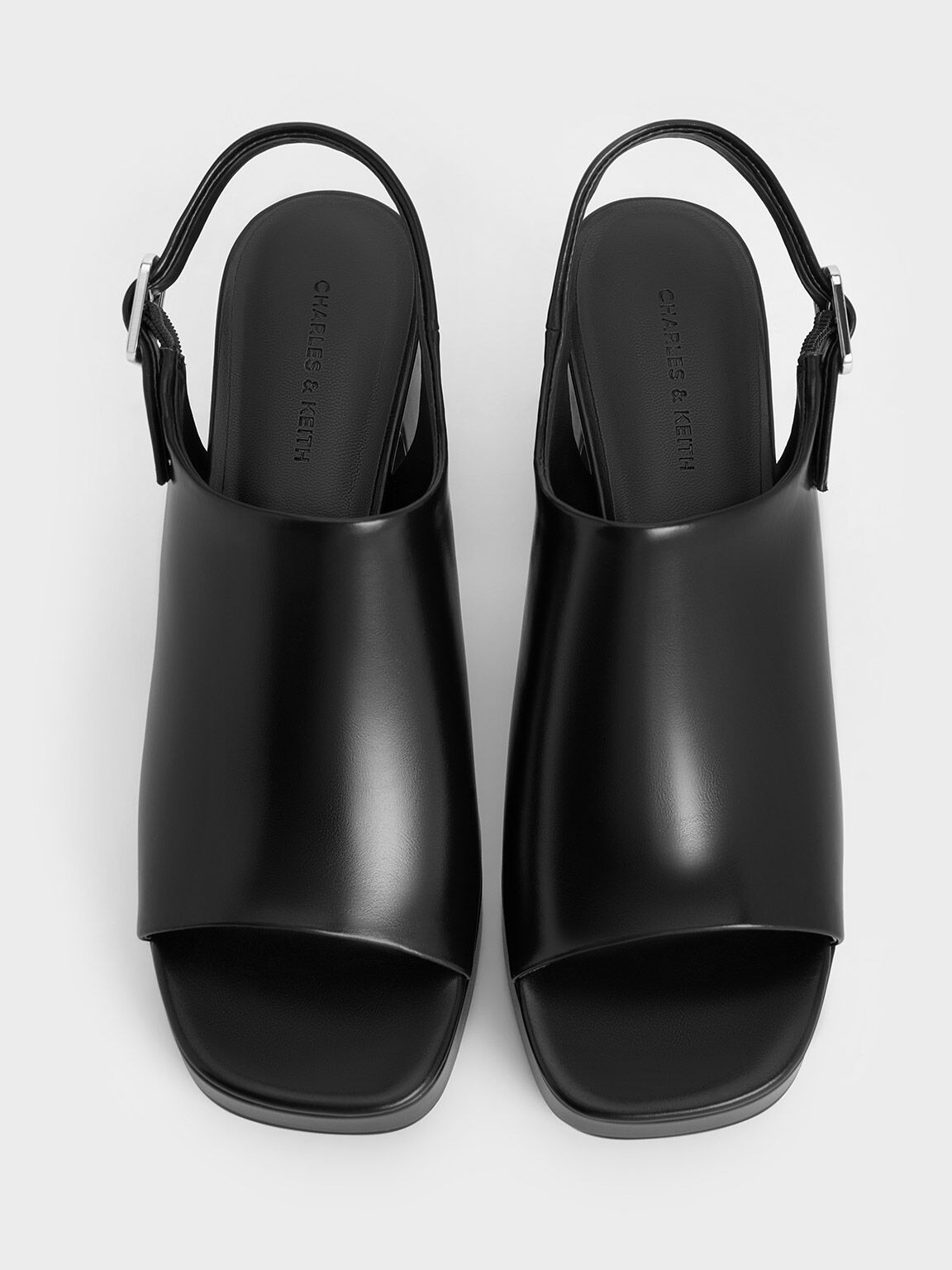Charles and keith black sandals hot sale