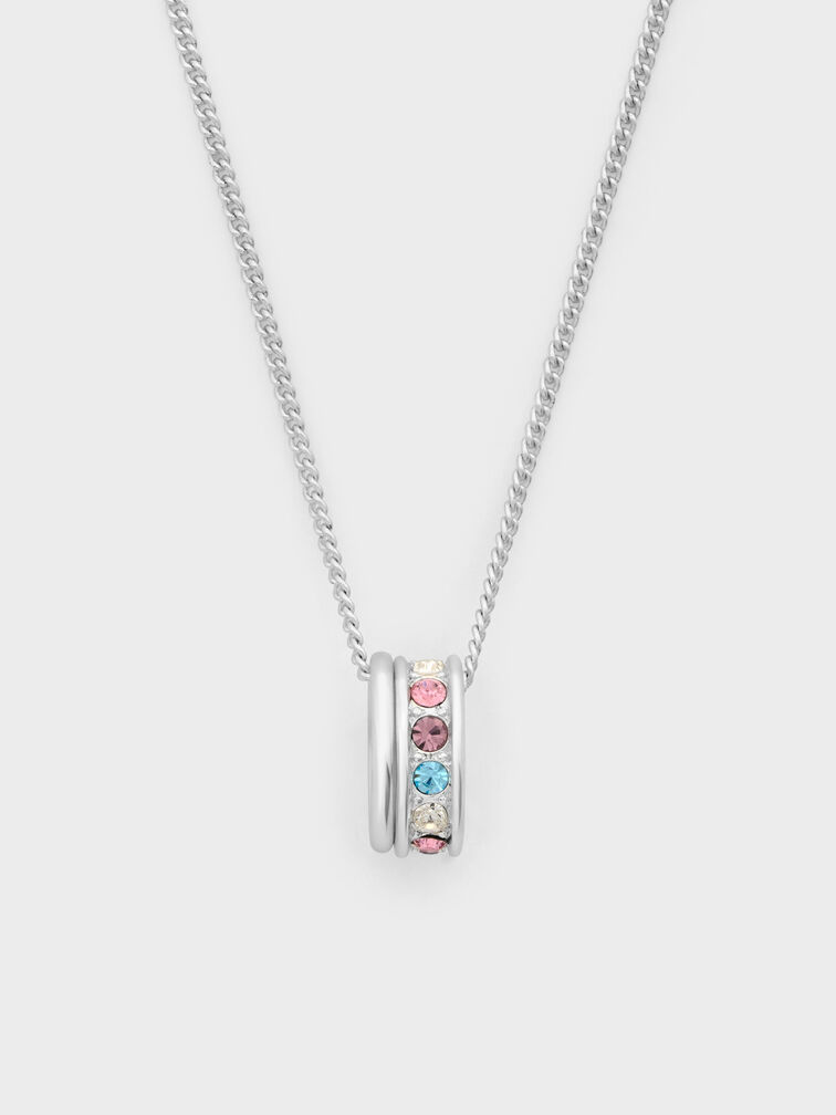 Maeve Crystal-Embellished Necklace, Silver, hi-res