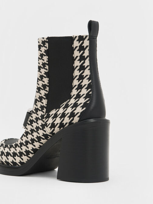 Gabine Houndstooth Block Heel Ankle Boots, Multi, hi-res