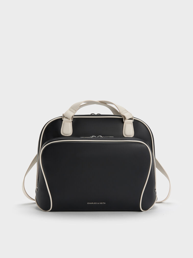 Nelly Two-Tone Front-Pocket Boxy Backpack, Multi, hi-res