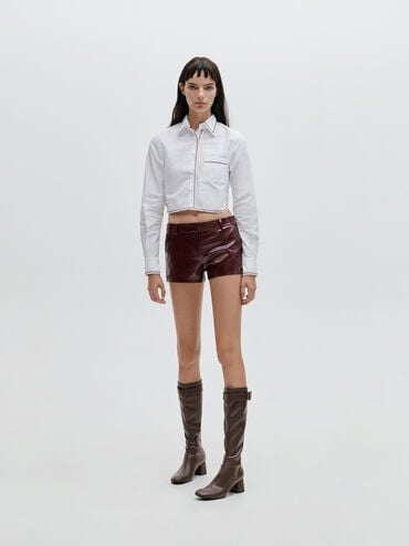 Gerry Buckled Block-Heel Knee-High Boots, Dark Brown, hi-res