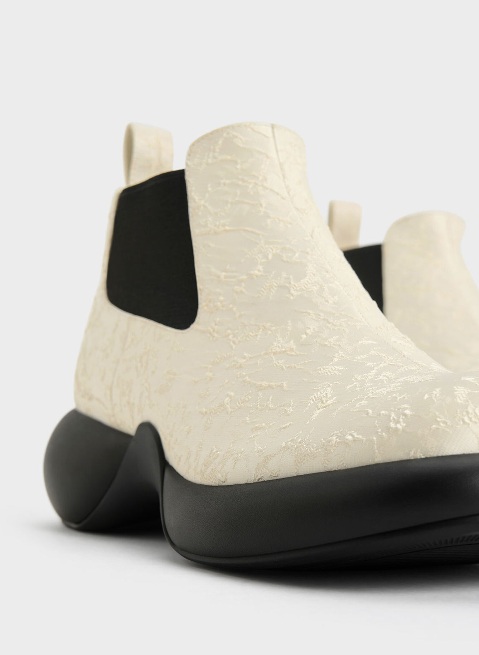 Hallie Textured Ankle Boots, White, hi-res