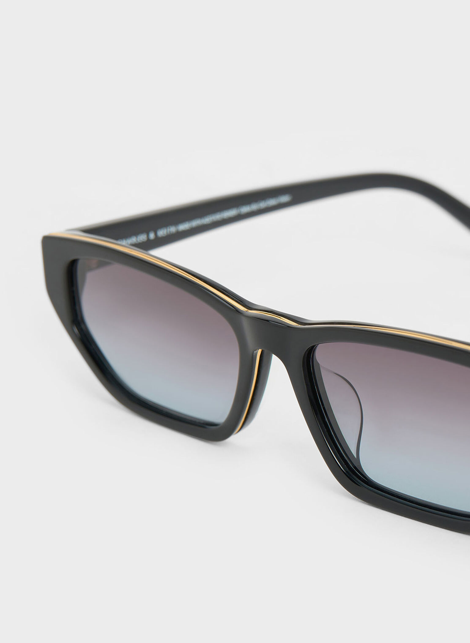Acetate Cat-Eye Sunglasses, Black, hi-res