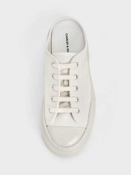 Kay Nylon Two-Tone Slip-On Sneakers, White, hi-res