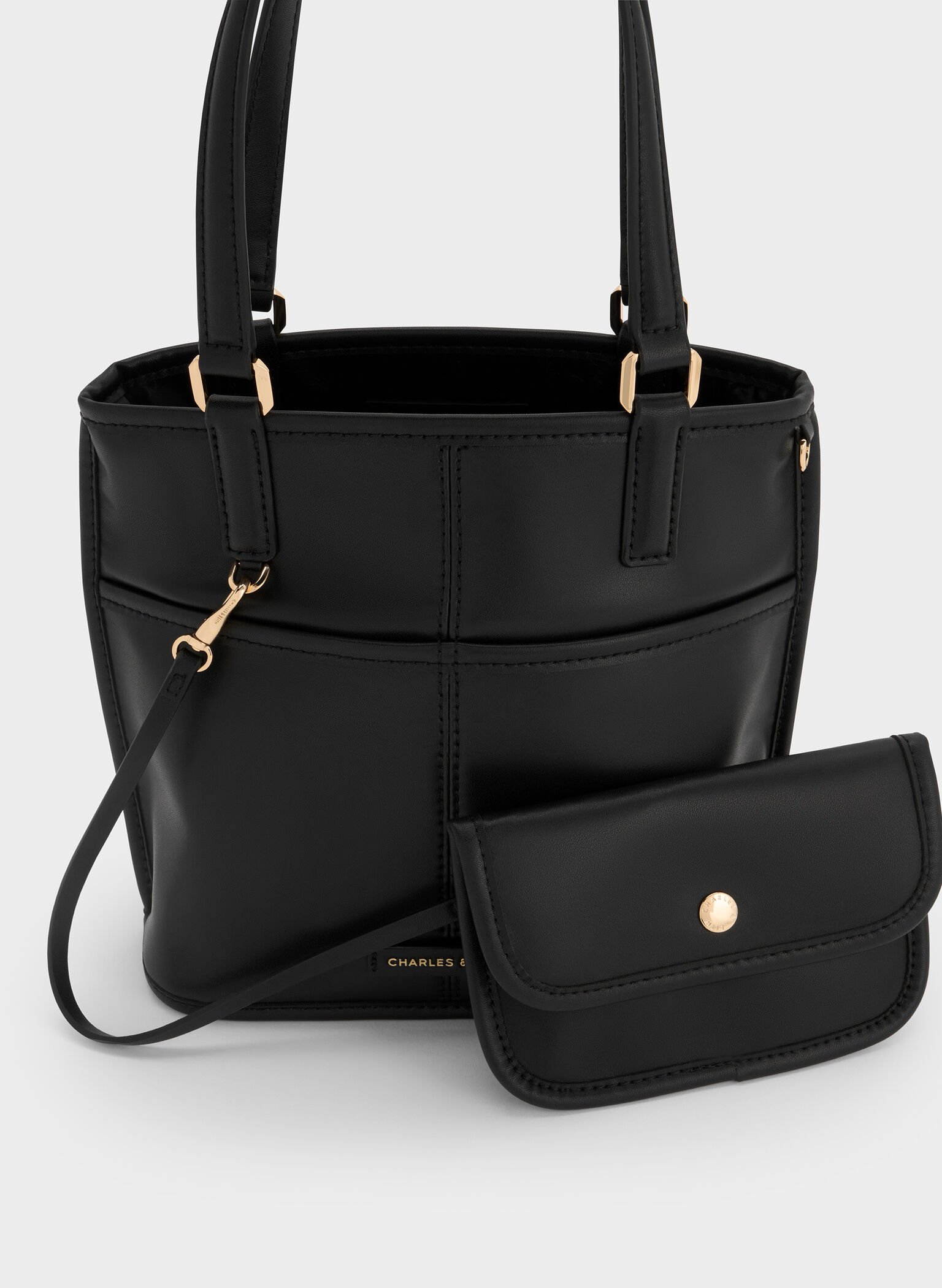 Addison Knotted-Rope Reversible Tote Bag, Black, hi-res