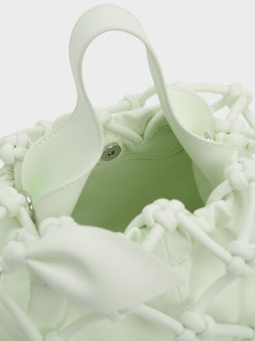 Ally Ruched Slouchy Knotted Bag & Fruit Charms Set, Mint Sorbet, hi-res