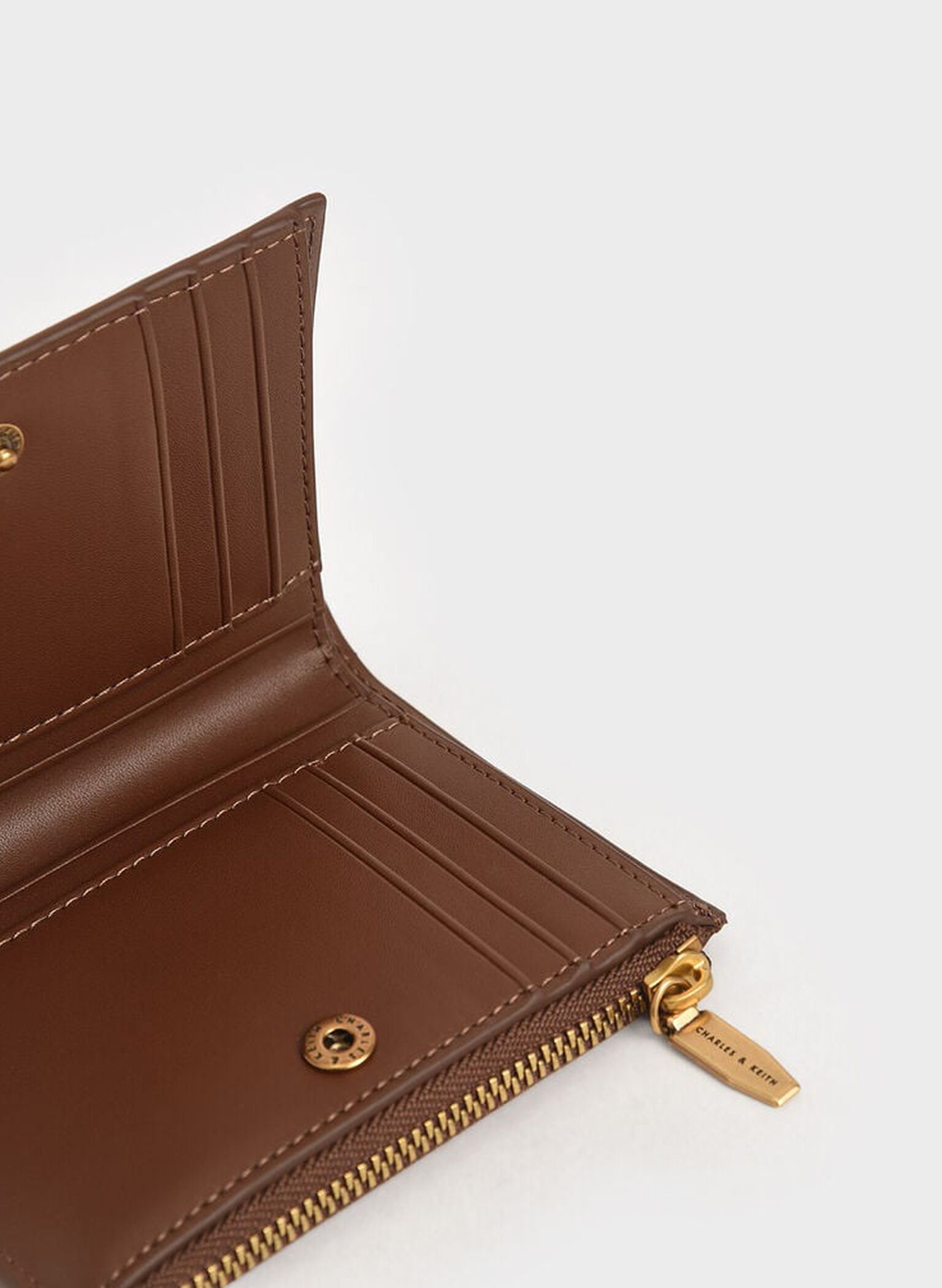 Harmonee Top Zip Small Wallet, Chocolate, hi-res